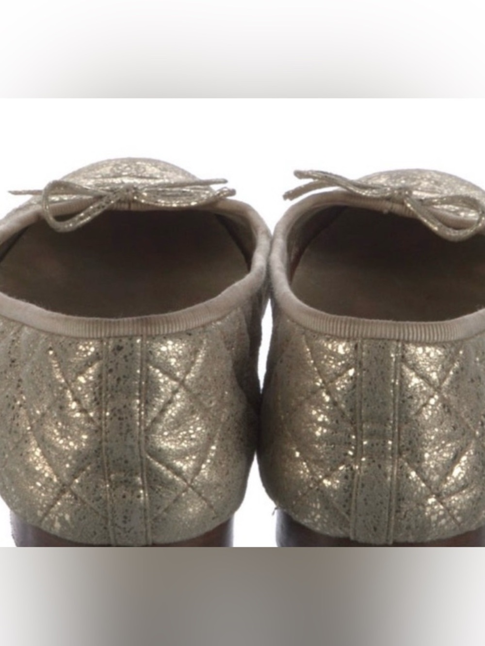 Chanel Iconic Quilted goatskin Gold Ballet Flats 41.5 CC interlocking logo - Picture 3 of 10